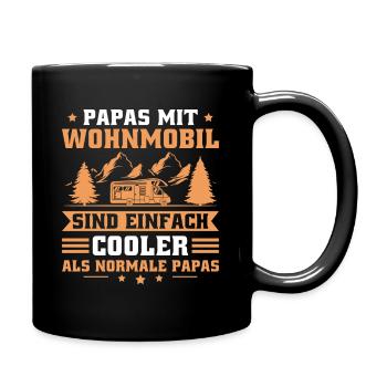 Papa mit Wohnmobil Männer Camping - Tasse einfarbig - Schwarz - Rechts