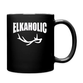 Elk Hunting Elkaholic Hunters - Full Colour Mug - black - Right