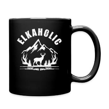 Elk Hunting Elkaholic Hunters - Full Colour Mug - black - Right