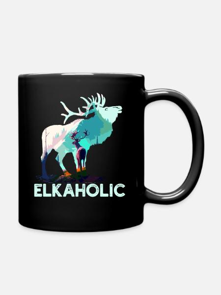 Elchjagd Elkaholic Jäger - Tasse einfarbig - Schwarz