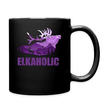 Elk Hunting Elkaholic Hunters - Full Colour Mug - black - Right