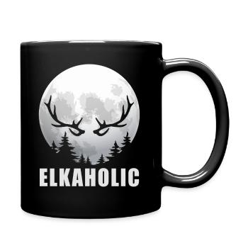 Elk Hunting Elkaholic Hunters - Full Colour Mug - black - Right
