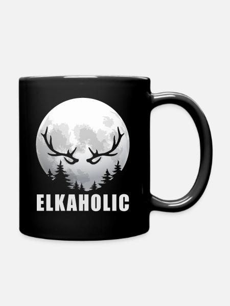 Elchjagd Elkaholic Jäger - Tasse einfarbig - Schwarz