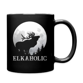 Elk Hunting Elkaholic Hunters - Full Colour Mug - black - Right