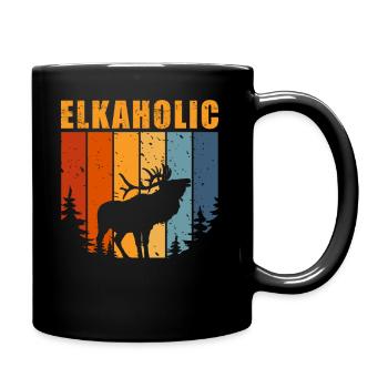 Elk Hunting Elkaholic Hunters - Full Colour Mug - black - Right
