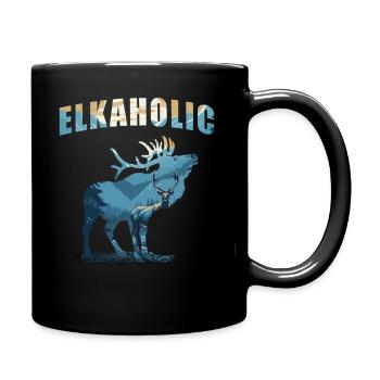 Elk Hunting Elkaholic Hunters - Full Colour Mug - black - Right
