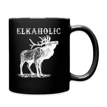 Elk Hunting Elkaholic Hunters - Full Colour Mug - black - Right