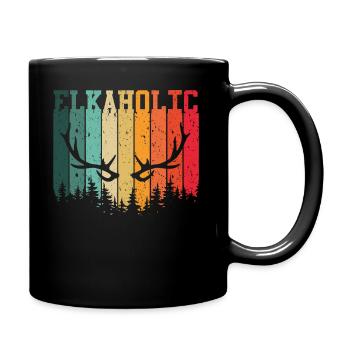 Elk Hunting Elkaholic Hunters - Full Colour Mug - black - Right
