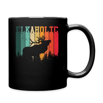 Elk Hunting Elkaholic Hunters - Full Colour Mug - black - Right