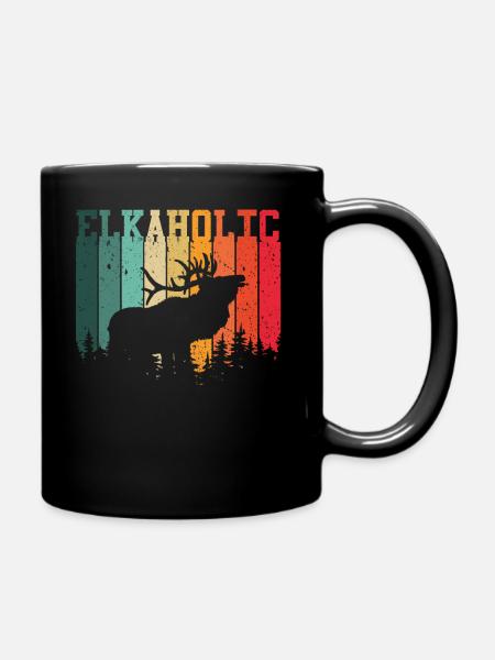Elchjagd Elkaholic Jäger - Tasse einfarbig - Schwarz