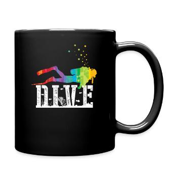 Tauchen Lustig Vintage Taucher Geschenk - Tasse einfarbig - Schwarz - Rechts