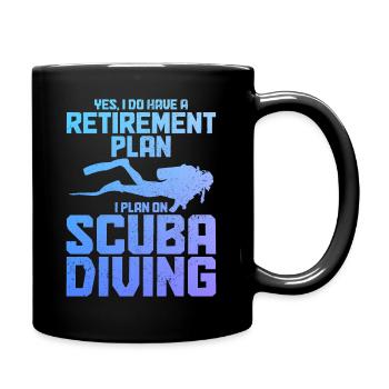 Tauchen Lustig Vintage Taucher Geschenk - Tasse einfarbig - Schwarz - Rechts