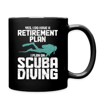 Tauchen Lustig Vintage Taucher Geschenk - Tasse einfarbig - Schwarz - Rechts