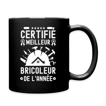 Certifié meilleur bricoleur de l année 1 - Mug uni - noir - Droite