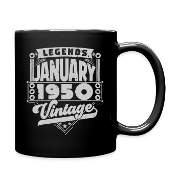 Vintage Anniversaire Janvier 1950, Janvier 1950. - Mug uni - noir - Droite