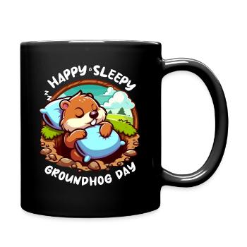 Groundhog Day Spring America Shadow - Full Colour Mug - black - Right