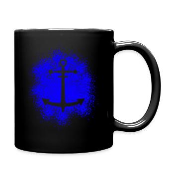 Anchor – symbol of freedom and the sea - Full Colour Mug - black - Right