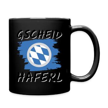 Bayerisches Gscheidhaferl: Spaß mit Dialekt - Tasse einfarbig - Schwarz - Rechts