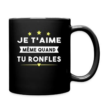 Couple Saint Valentin Je T'aime Quand Tu Ronfles - Mug uni - noir - Droite