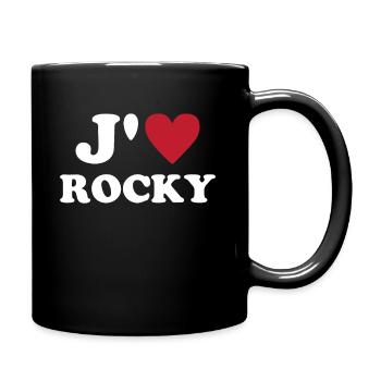 J'aime Rocky Coeur Chien Cadeau Saint Valentine - Mug uni - noir - Droite