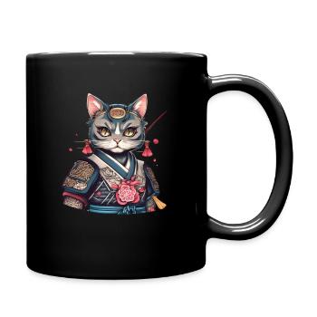 Ninja Cat Samurai - Tasse einfarbig - Schwarz - Rechts
