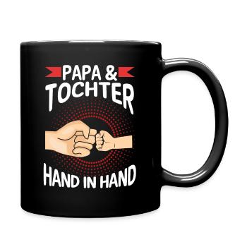 Papa Tochter Vater Familie Geschenk - Tasse einfarbig - Schwarz - Rechts