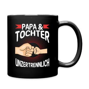 Papa Tochter Vater Familie Geschenk - Tasse einfarbig - Schwarz - Rechts