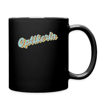 Optiker Abschluss-Geschenk Optikerin - Tasse einfarbig - Schwarz - Rechts