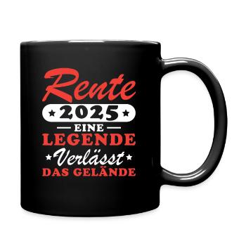 Rente 2025 - Eine Legende Verlässt Das Gelände - Tasse einfarbig - Schwarz - Rechts