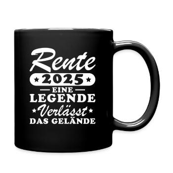 Rente 2025 - Eine Legende Verlässt Das Gelände - Tasse einfarbig - Schwarz - Rechts