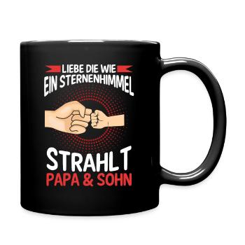 Papa Sohn Vater Familie Geschenk - Tasse einfarbig - Schwarz - Rechts