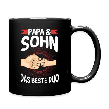 Papa Sohn Vater Familie Geschenk - Tasse einfarbig - Schwarz - Rechts