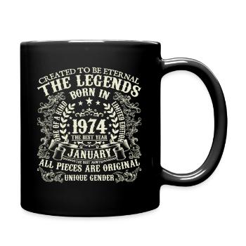 Januar 1974 Geburtstag 1974 Januar Jahr - Tasse einfarbig - Schwarz - Rechts