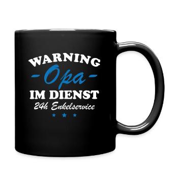 Opa im Dienst Geschenkidee - Tasse einfarbig - Schwarz - Rechts