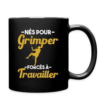 Né Pour Grimper Escaladeur Humour Cadeau - Mug uni - noir - Droite
