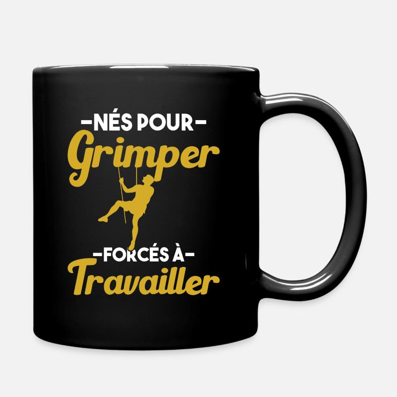 Né Pour Grimper Escaladeur Humour Cadeau - Mug uni - noir