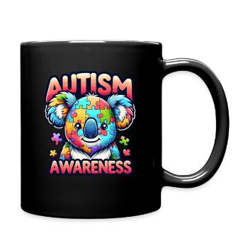 Autism Awareness puzzles piece - Full Colour Mug - black - Right