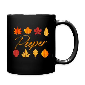 Peeper Tree Leaves Collector Fall Season Peeping - Tasse einfarbig - Schwarz - Rechts