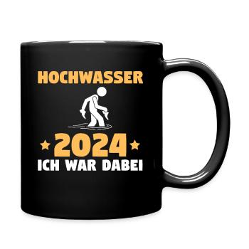 Hochwasser 2024 Ich War Dabei - Tasse einfarbig - Schwarz - Rechts