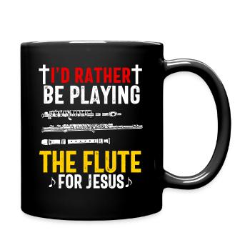 Flûtiste Chrétien Femmes Filles Hommes Flûtiste - Mug uni - noir - Droite