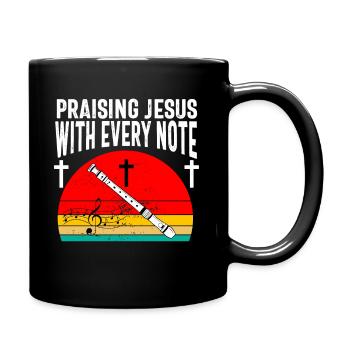 Flûtiste Chrétien Femmes Filles Hommes Flûtiste - Mug uni - noir - Droite