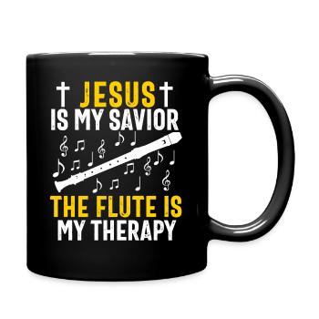 Flûtiste Chrétien Femmes Filles Hommes Flûtiste - Mug uni - noir - Droite