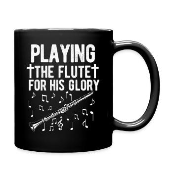 Flûtiste Chrétien Femmes Filles Hommes Flûtiste - Mug uni - noir - Droite