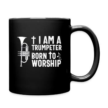 Christlicher Trompeter Musik Anbetungsspaß - Tasse einfarbig - Schwarz - Rechts