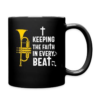 Christlicher Trompeter Musik Anbetungsspaß - Tasse einfarbig - Schwarz - Rechts