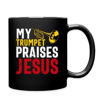 Christlicher Trompeter Musik Anbetungsspaß - Tasse einfarbig - Schwarz - Rechts
