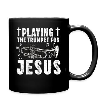 Christlicher Trompeter Musik Anbetungsspaß - Tasse einfarbig - Schwarz - Rechts