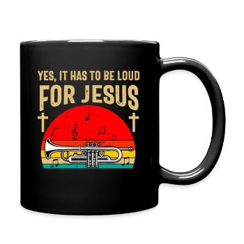 Christlicher Trompeter Musik Anbetungsspaß - Tasse einfarbig - Schwarz - Rechts