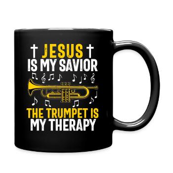 Christlicher Trompeter Musik Anbetungsspaß - Tasse einfarbig - Schwarz - Rechts