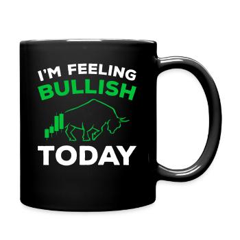 Börsenbulle -Good Feeling - Tasse einfarbig - Schwarz - Rechts